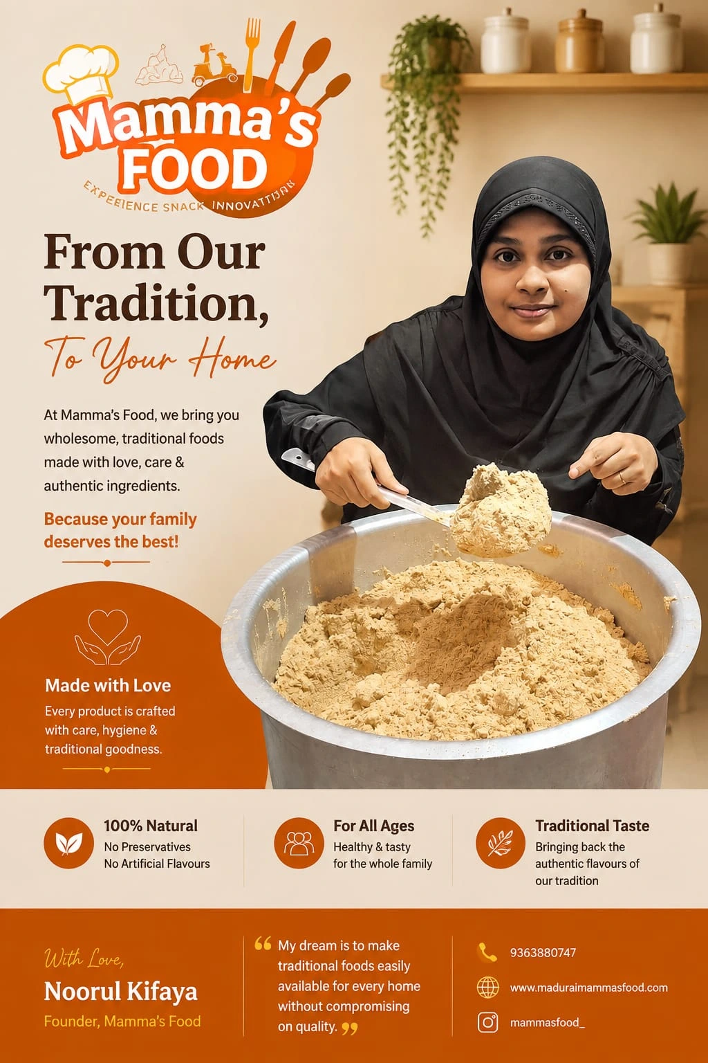 Noorul Kifaya, Founder, Mamma's Food