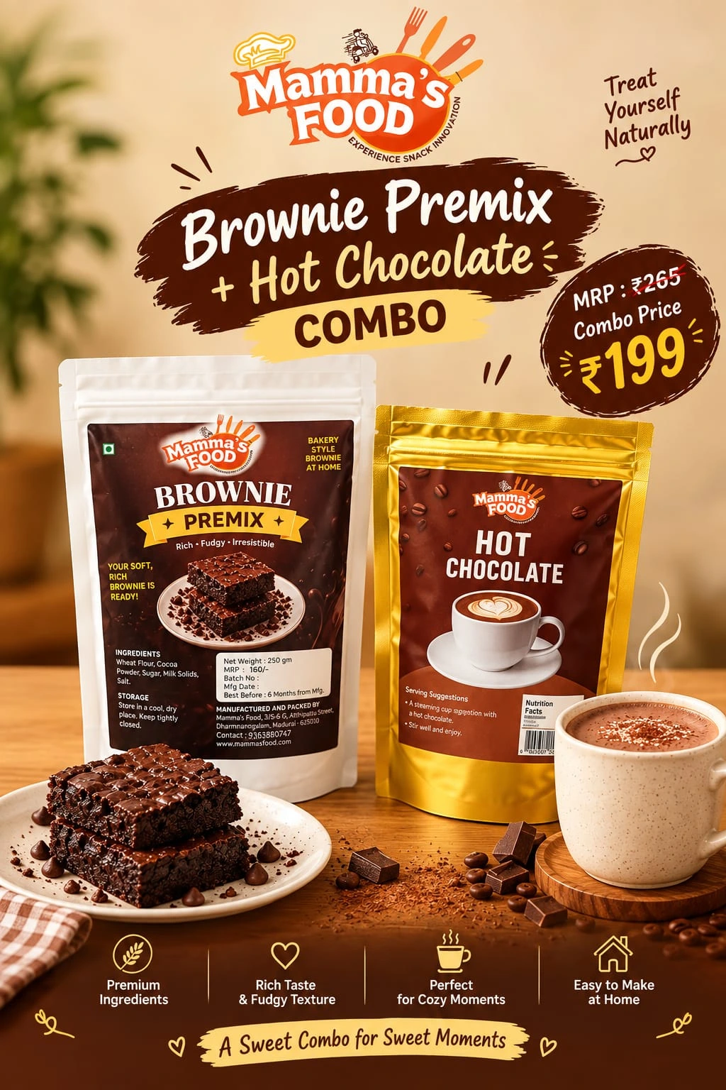 Brownie Premix & Hot Chocolate Combo